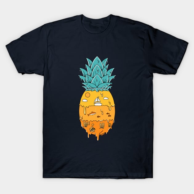 Pineapple Landscape T-Shirt by coffeeman